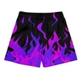 thumbnail image 4 of ZCFZJW Men's Swim Trunks Elastic Waistband Board Shorts Cute 3D Flame Printed Summer Quick Dry Swimsuit Swimwear Holiday Party Bathing Suit with Pockets Purple XXXL, 4 of 9