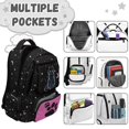 thumbnail image 7 of FKELYI 17 Inch School Backpack for Kids Schoolbag Primary School Daypack with Multi-Pockets Moon Star Cat Paw Black Print Spacious Rucksack Bookbag for Elementary Student, 7 of 7
