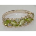 thumbnail image 5 of LBG British Made 14k White Gold Natural Peridot & Opal Womens Eternity Ring - Size 11 - 33 size options, 5 of 6