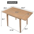 thumbnail image 3 of 29"- 45" Extendable Wood Dining Table with Rubberwood Legs for 4, Natural(Only Table), 3 of 11