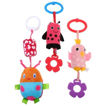 3Pcs Hanging Plush Crib Toys Plush Cartoon Pendants for Babies Infants