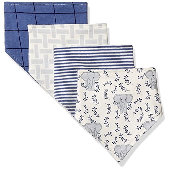 Touched by Nature Baby Girl Organic Bandana Bibs, 12 Pack, Bird