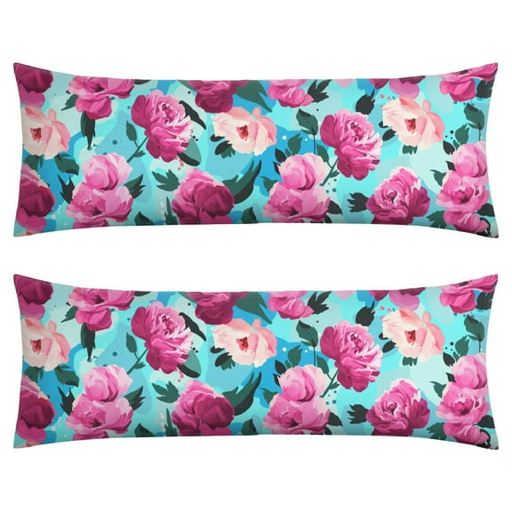 Vintage Botanical Body Pillow Cover 20x54 - Small Floral Retro Long Pillow Case with Invisible Zipper - Soft Full Body Pillow Protector - Machine Washable Cozy Slipcover for Sleeping