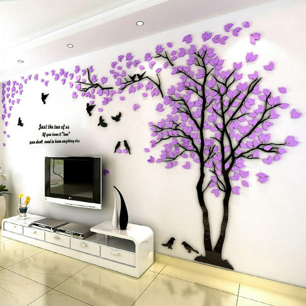 3D Tree Wall Art Wall Stickers Removable Vinyl Decal Mural TV Background  Home Decor New 