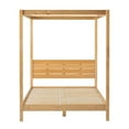 thumbnail image 6 of Pemberly Row Solid Wood Minimalist Boho Queen Canopy Bed - Natural Pine, 6 of 6