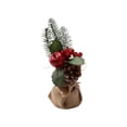 thumbnail image 4 of Mini Artificial Tabletop Christmas Plant Ornament, Compact Holiday Centerpiece Decor, Tiny Faux Greenery Display for Mantel Shelf Coffee Table Indoor Winter Xmas Home Furnishing, 4 of 4