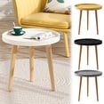 thumbnail image 4 of Yellow Nordic Style Round Side Table Small Coffee Table For Living Room Bedroom Balcony Rental Apartment Plastic And Pvc Material Size 15.75 X 15.75 X 17.32 Inches Weight 3.527 Lb, 4 of 4