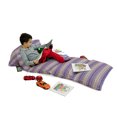 thumbnail image 3 of Chevron Floor Pillow Lounger Cover, Chevron from Small Strikes Horizontal Stripes in Contemporary Design, Nap Mat Printed Fabric Case for 5 Pillows, 88" x 27", Purple Khaki Blue, by Ambesonne, 3 of 5