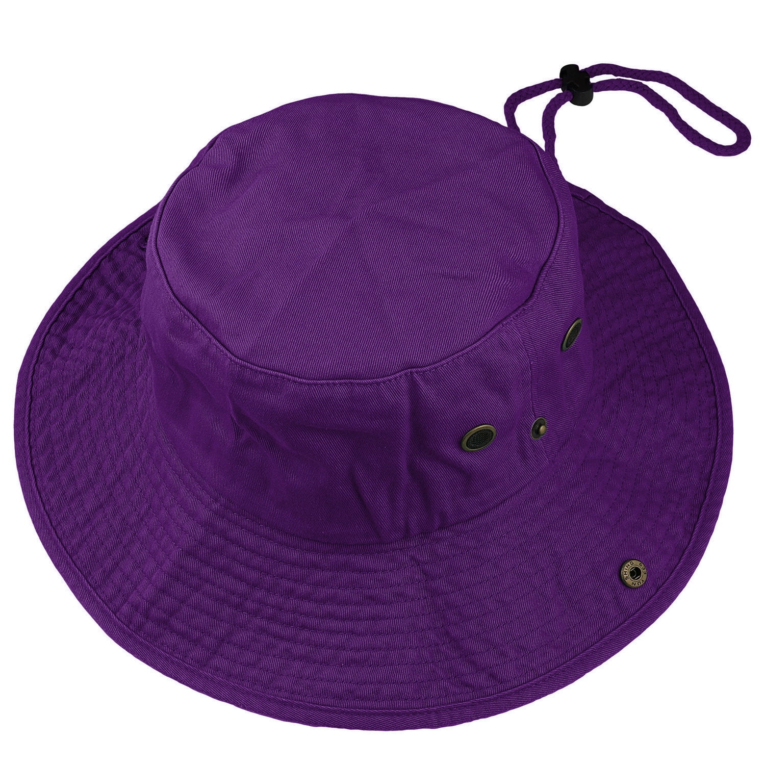 Wide Brim Hiking Fishing Safari Boonie Bucket Hats 100% Cotton UV Sun  Protection For Men Women Outdoor Activities S/M Dark Brown 
