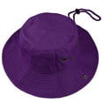 thumbnail image 7 of Wide Brim Hiking Fishing Safari Boonie Bucket Hats 100% Cotton UV Sun Protection For Men Women Outdoor Activities L/XL Purple, 7 of 7