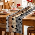 thumbnail image 5 of Haze Blue Brown Table Runner - 72 Inch Long Rustic Farmhouse Dog Paw Vintage Cotton and Linen Blended Dress Scarves Farmhouse Table Runner for Kitchen Dining, Coffee Table, 13" x 72", 5 of 8