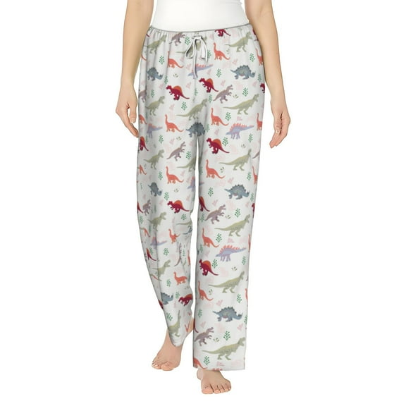 Haiem Cute Dinosaur Women's Pajama Pants Ultra Lightweight Pjs Bottoms Sleepwear Bottom Pants With Pocket Drawstring-Small
