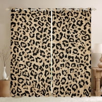 Homewish Cheetah Print Black Out Curtains for Female Men Adults,Jungle Animal Leopard Curtains Pack of 2 (42x63 Each),Woodland Wildlife Bedroom Curtains,Ultra Soft Home Decor