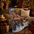 thumbnail image 3 of Snowy Forest Friends Decorating Gingerbread Cookies Whimsical Woodland, Festive Holiday Scene, Warm Flannel Blanket for Living Room and Reading Nook, Art Lovers Christmas Gift, Festive Home Decor, 3 of 9