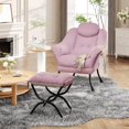 thumbnail image 3 of QinaQin Sillón lazy ergonómico con reposapiés plegable, funda removible y lavable, ideal para lectura y espacios pequeños, 3 of 8
