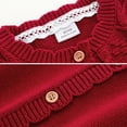 thumbnail image 4 of Jandel 6m-4t Infant Baby Girls Cardigan Crochet Sweater Toddler Knitted Pullover Sweatshirt Button Up Jacket Outwear Fall Winter Clothes 6 Months-4years Old, Red/white, 4 of 10