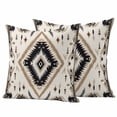 thumbnail image 2 of Pack of 2 Outdoor Pillow Covers 18x18 Inch Waterproof Boho Black Brown Throw Pillow Covers,Decorative Couch Pillow Shams Protectors Retro Geometric Southwestern Ethnic Patio Cushion Pillowcases, 2 of 8
