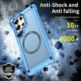 thumbnail image 6 of Allytech Magnetic Case for Samsung Galaxy S24 Ultra, [Military Grade Drop Protection] [Compatible with MagSafe] Slim Translucent Soft TPU Frame Shockproof Anti-Scratch Rugged PC Back Shell - Blue, 6 of 7
