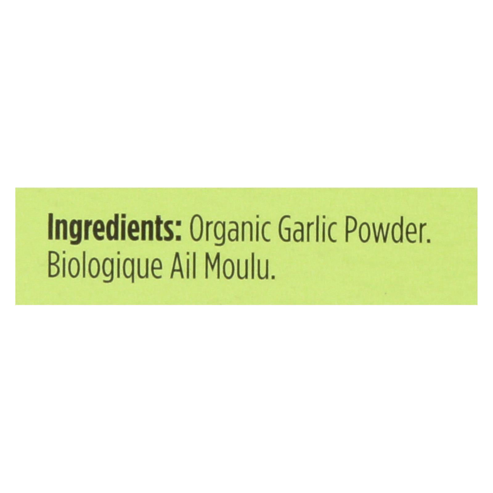Spicely Organics - Organic Garlic Powder - Case of 6 - 0.4 oz.