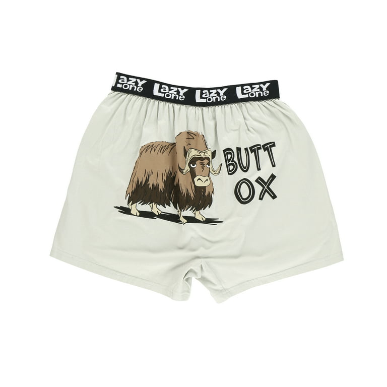 LazyOne Funny Animal Boxers, Butt Ox, Humorous Underwear, Gag Gifts for  Men, Medium