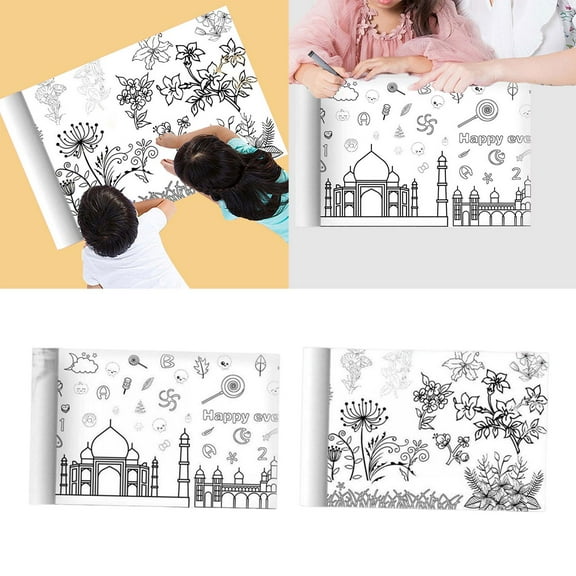 2 Rolls of Construction Paper 1 Roll of Construction Paper Children's Coloring Poster