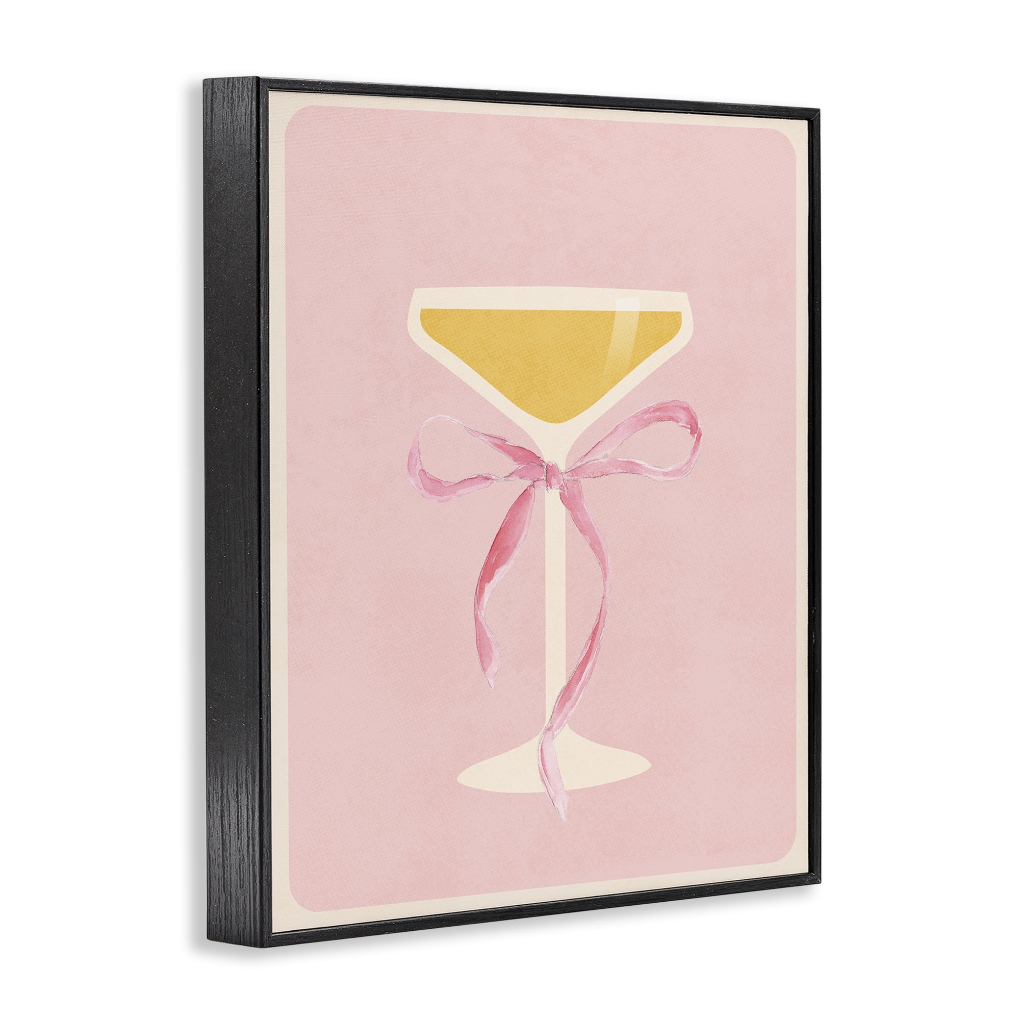 Stupell Industries Champagne Party Glass Black Framed Giclee Art, design by Lucille Price