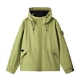 thumbnail image 3 of Liuinsasek Womens Windbreaker Waterproof Raincoat Long-Sleeve Solid Color Zipper Hooded Large Pocket Jacket for Outdoor Mountain Climbing Hiking Skiing Jacket, 3 of 7