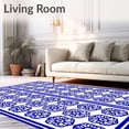 thumbnail image 2 of ODIKA 5'x7' Machine Washable Non-Slip Area Rug, Mosaic Tile Inspired Grid with Interlocking Hexagons High Traffic Rug, Blue, 476792, 2 of 7