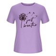 thumbnail image 4 of Camiseta de manga corta suelta con cuello redondo y estampado informal a la moda para mujer Fridja  hjk4625, 4 of 4