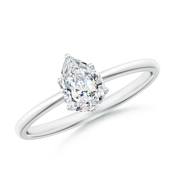 ANGARA Lab Grown Diamond Solitaire Engagement Ring for Women in 14K White Gold (Size-7x5mm| Color-F-G| Clarity-VS) | April Birthstone, Anniversary, Jewelry Gift for Women | Lab-Grown Diamond Ring