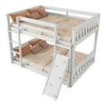 thumbnail image 6 of DreamBuck Twin over Twin Floor Bunk Bed, Wood Bunk Bed with Climbing Ramp, Ladder, Safety Guardrails, White, 6 of 7