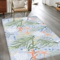 thumbnail image 3 of 3'x5' Area Rugs, Green Coral Ocean Indoor Outdoor Area Rug for Living Room Bedroom, Summer Shell Starfish Coastal Beach Washable Bathroom Rugs Kitchen Floor Carpet Mats Home Decor Aesthetic, 3 of 8
