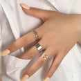 thumbnail image 5 of HOOUN 3Pcs/set Round Ring Resizable Opening Fashion Design Women Accessories Ring Gift-silver, 5 of 9