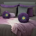 thumbnail image 3 of JWH 3D Handmade Round Decorative Soft Suede Flower Pillows Throw Pillows 3D Handmade Sunflower Pillow for Bedroom Couch Bed Decor 14inch Deep Lavender, 3 of 9