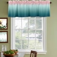 thumbnail image 4 of Pink Turquoise Ombre Valances for Windows, Decorative Rod Pocket Window Valance Curtains, Teal Modern Geometric Striped Abstract Art Short Curtain Drapes for Living Room, 2 Panels, 54" W x 18" L, 4 of 8