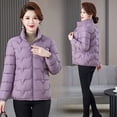 thumbnail image 3 of Chaqueta corta de algodón delgada y ligera para mujeres de mediana edad y mayores, más chaqueta de algodón grande, 3 of 6