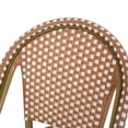 thumbnail image 5 of Gallia Aluminum Outdoor French Barstools, Set of 4, Rust, White, and Bamboo Finish, 5 of 9