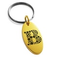 thumbnail image 1 of Stainless Steel Letter B Initial Dotted Monogram Engraved Small Oval Charm Keychain Keyring, 1 of 1