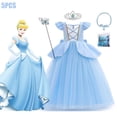 thumbnail image 3 of Disney vestido de princesa para niña, disfraz de Cenicienta, vestido de baile, disfraz de fiesta de Carnaval de Halloween, ropa de cumpleaños para niños de 2 a 10 años, 3 of 5