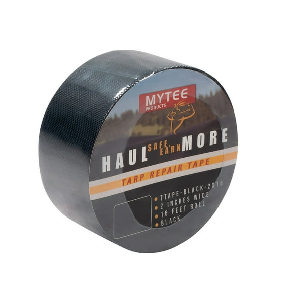 8.8 oz Waterproof Black Vinyl Tarp Repair Tape 2 Inch x 16 FT with Heavy Duty Adhesive Backing - Tarp Patch Kit, Tarp Repair Kit