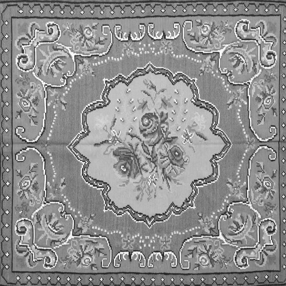 Ahgly Company Indoor Square Medallion Gray French Area Rugs, 3' Square