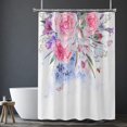 thumbnail image 4 of Pink Leaf Shower Curtain Sets, Aesthetic Leaves Bathroom Decorative 72 X 72 Inch Polyester Waterproof Fabric Bath Curtain with Hooks, 4 of 6