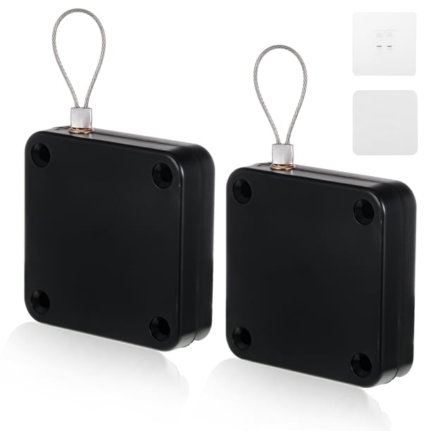 Bearachild 2 unids/set cierre de puerta automático sin perforaciones súper resistente a la tracción para una instalación sencilla y duradera Decoración del hogar negro【1000g】