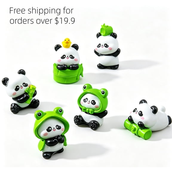 6Pcs 3D Panda Resin Charms No Pre-Drilled Hole for Bag Charm & DIY Jewelry Making