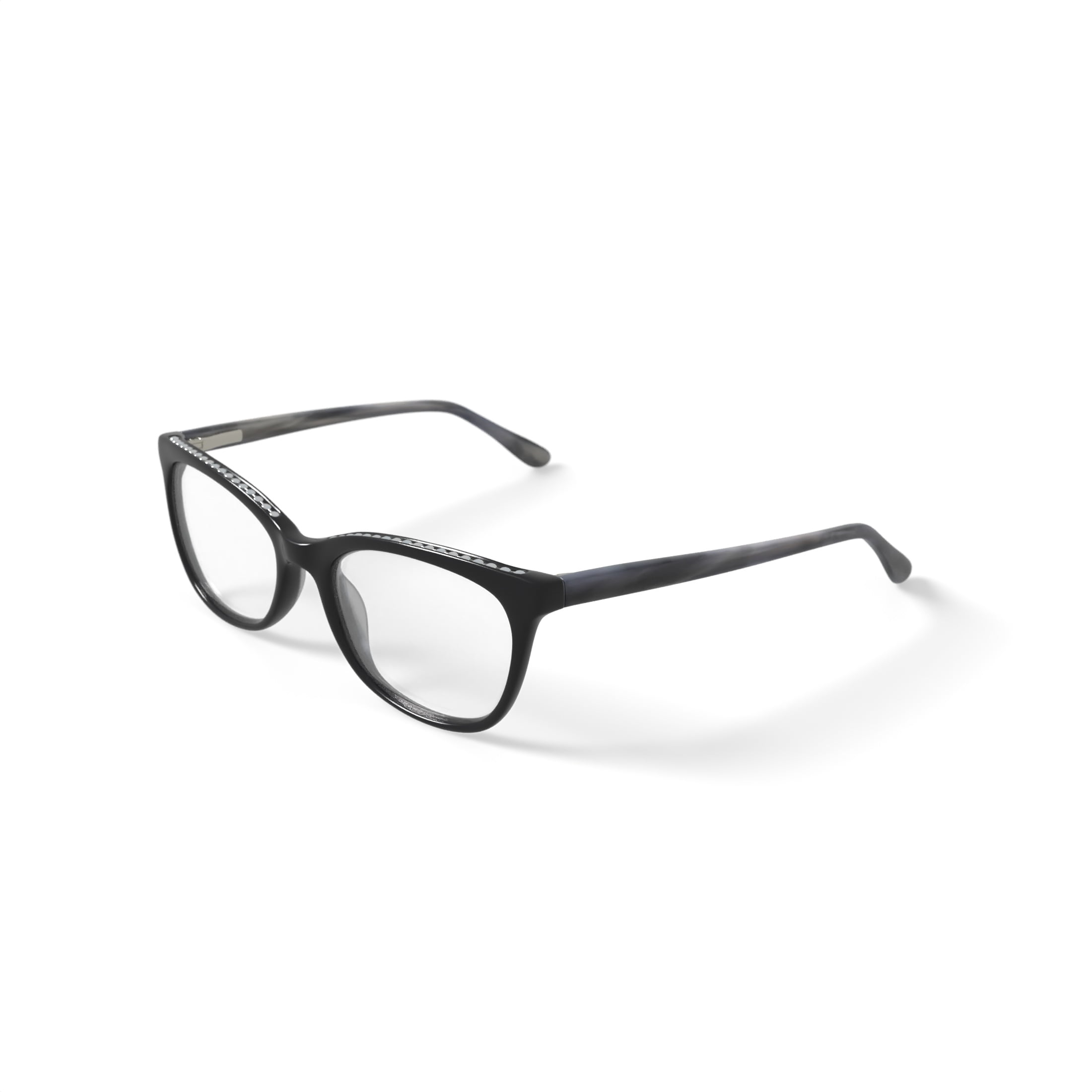 Walmart Women's XSLA17S-01 Rectangular Prescription Eyeglasses with Case, Black