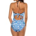 thumbnail image 4 of NICKSUN Maillot de Bain une Pièce pour Femmes Contrôle du Ventre Maillot de Bain Modeste Col en V, 4 of 7