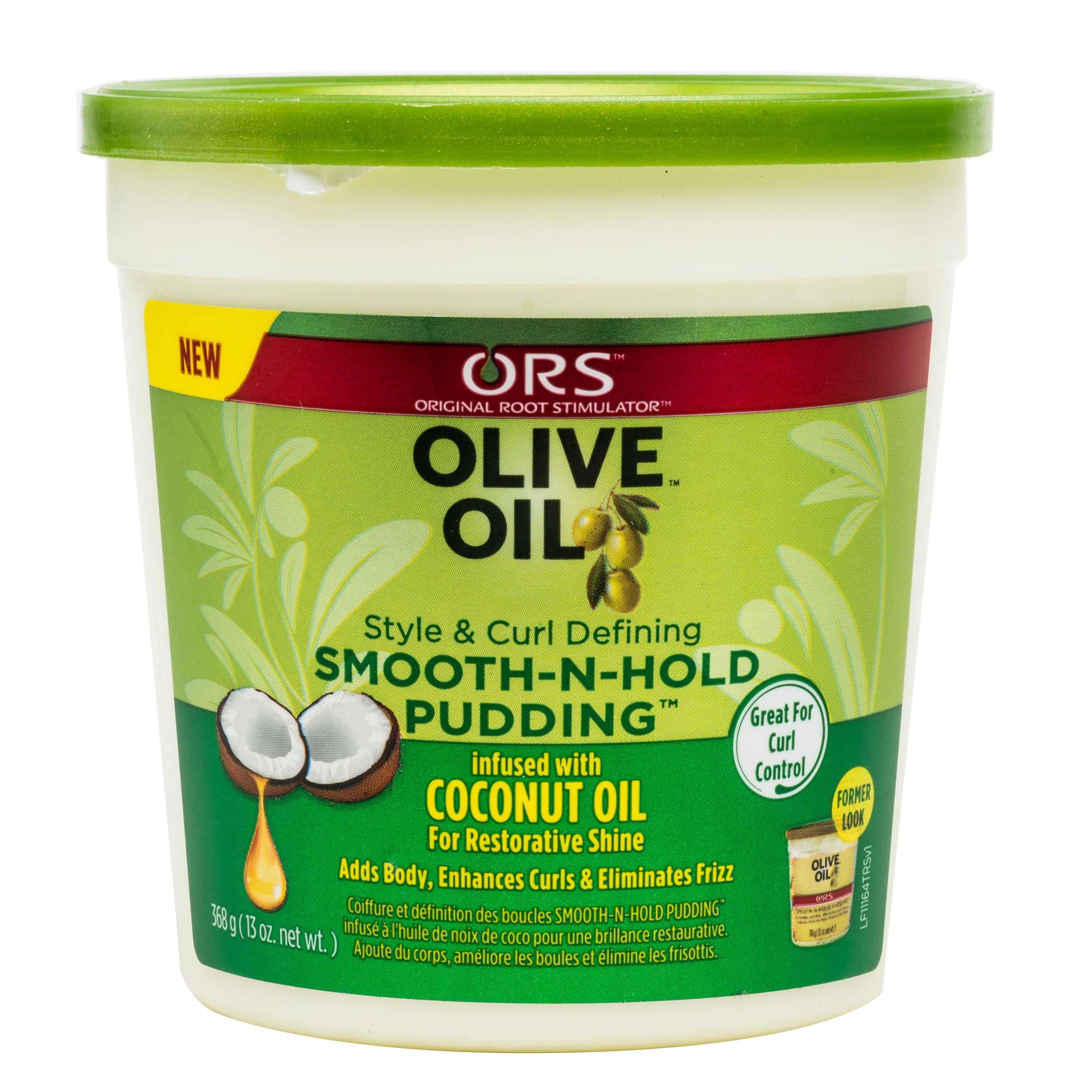 ORS Olive Oil Smooth-N-Hold Pudding with Coconut Oil for Restorative Shine, Style & Curl, 13 oz