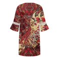 thumbnail image 4 of Robe Maxi Basique pour Femmes, Ample, en Dentelle Rem, Robe Décontractée à Manches Mi-Longues, Tenue de Vacances, 4 of 8