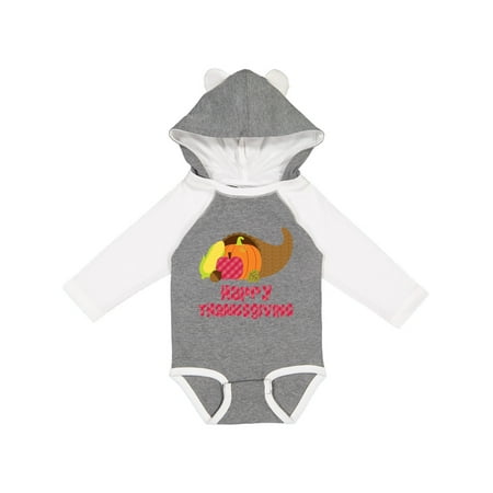 

Inktastic Happy Thanksgiving Cornucopia Gift Baby Boy or Baby Girl Long Sleeve Bodysuit