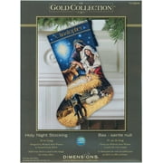 Dimensions Holy Night Cross-Stitch Christmas Stocking Kit, Unisex, Perfect for All Ages